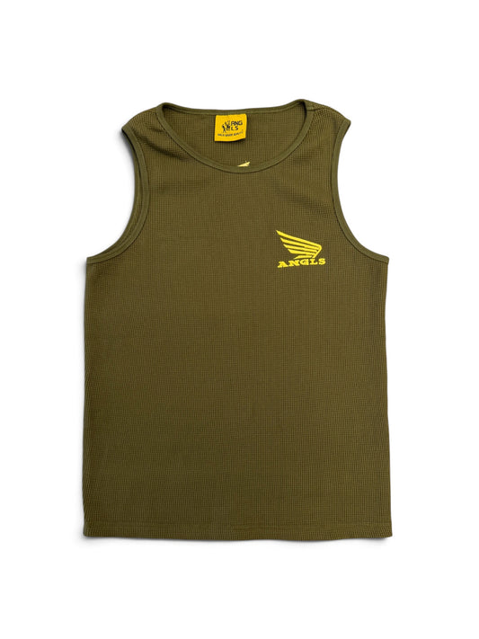 ANGLSTV ESSENTIAL WAFFLE KNIT VEST - KHAKI