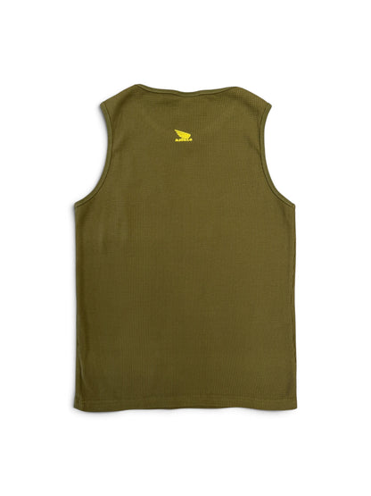 ANGLSTV ESSENTIAL WAFFLE KNIT VEST - KHAKI